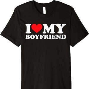 I love my boy friend heart classic t-shirt